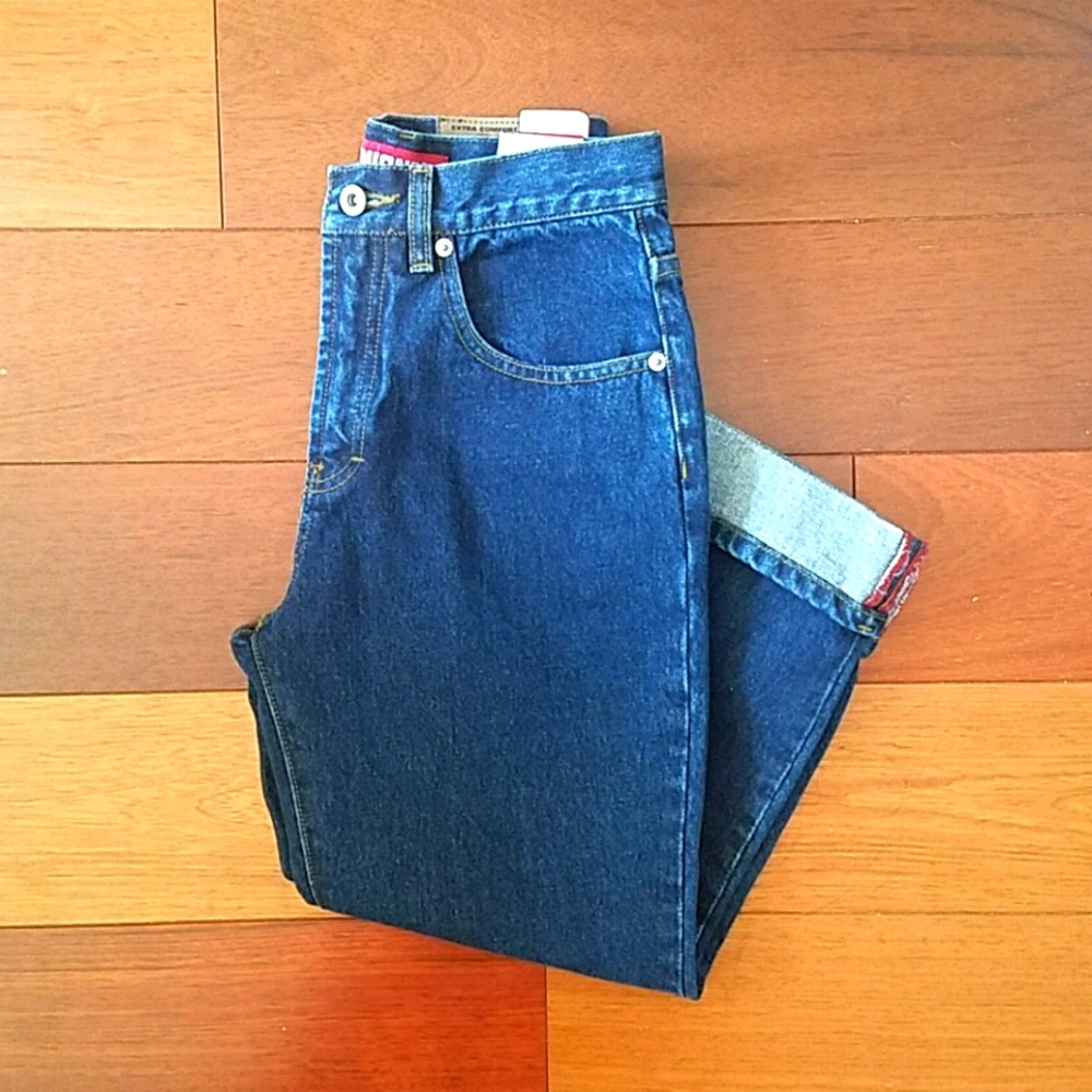 NWT UNIONBAY Indigo slim capri cuffed jeans 14